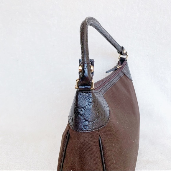 NWT Authentic Gucci GG Woven Denim Shoulder Bag - Picture 5 of 10